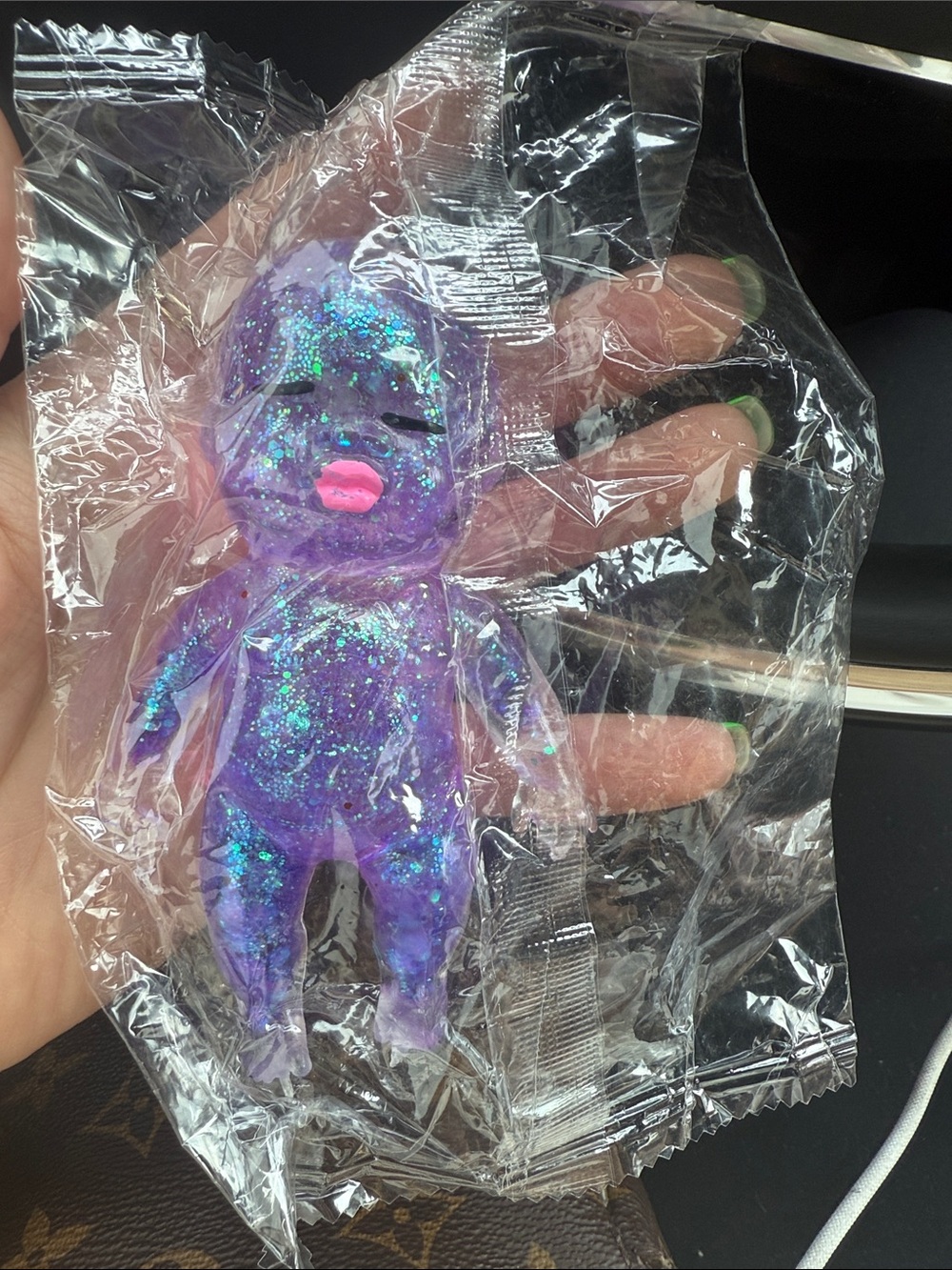 Purple Glitter Baby Alien Squishy Toy